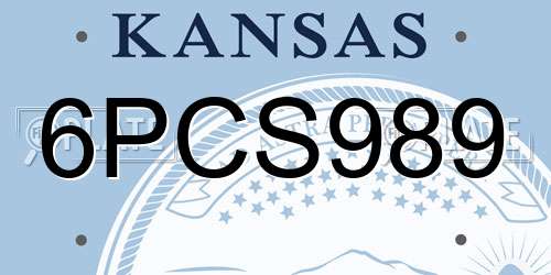 6PCS989 Kansas License Plate