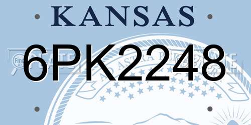 6PK2248 Kansas License Plate