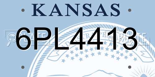 6PL4413 Kansas License Plate