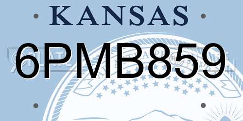 6PMB859 Kansas License Plate