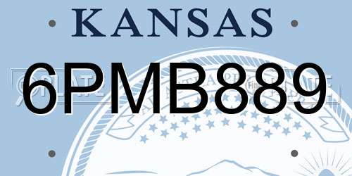 6PMB889 Kansas License Plate