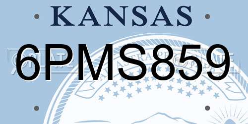 6PMS859 Kansas License Plate
