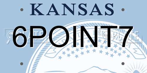 6POINT7 Kansas License Plate