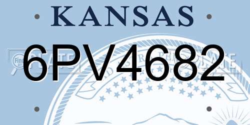 6PV4682 Kansas License Plate