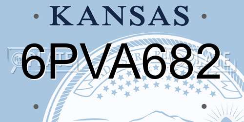 6PVA682 Kansas License Plate