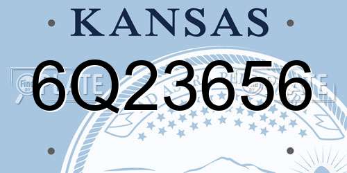 6Q23656 Kansas License Plate