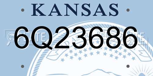 6Q23686 Kansas License Plate