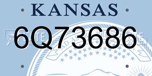 6Q73686 Kansas License Plate