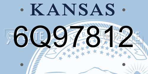 6Q97812 Kansas License Plate
