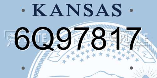 6Q97817 Kansas License Plate