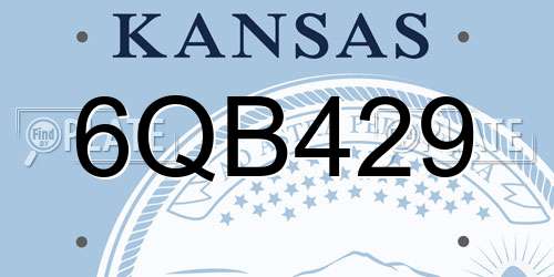 6QB429 Kansas License Plate