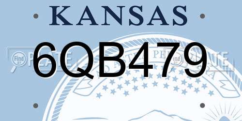 6QB479 Kansas License Plate