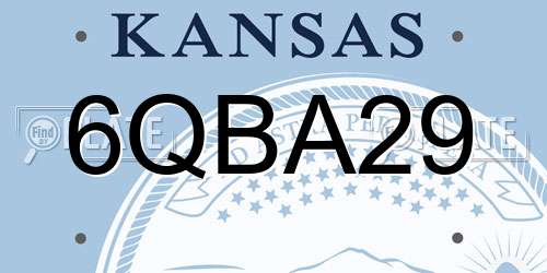 6QBA29 Kansas License Plate