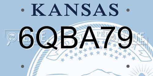 6QBA79 Kansas License Plate