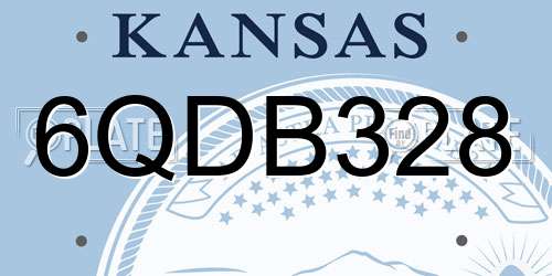 6QDB328 Kansas License Plate