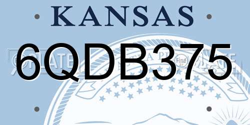 6QDB375 Kansas License Plate
