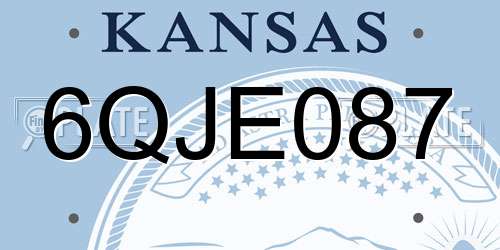 6QJE087 Kansas License Plate
