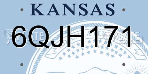 6QJH171 Kansas License Plate