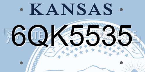 6QK5535 Kansas License Plate