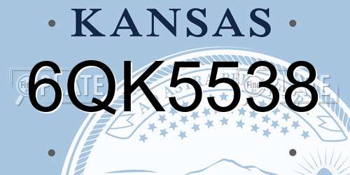 6QK5538 Kansas License Plate