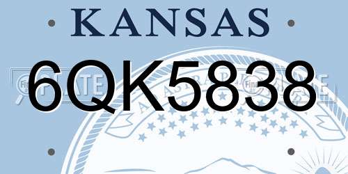 6QK5838 Kansas License Plate