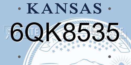 6QK8535 Kansas License Plate