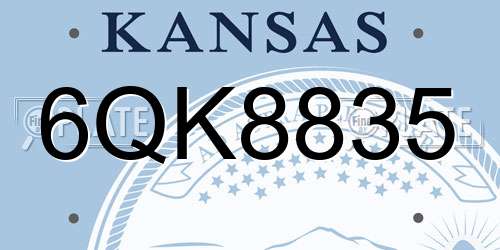 6QK8835 Kansas License Plate