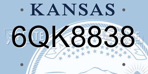 6QK8838 Kansas License Plate