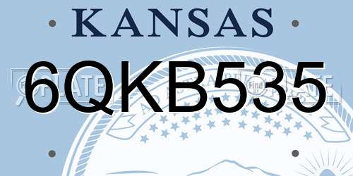6QKB535 Kansas License Plate