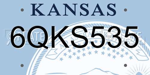 6QKS535 Kansas License Plate