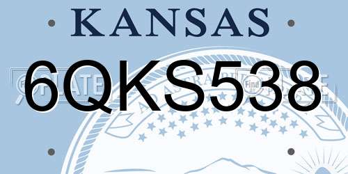 6QKS538 Kansas License Plate