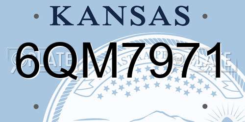 6QM7971 Kansas License Plate