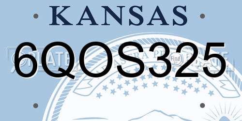 6QOS325 Kansas License Plate