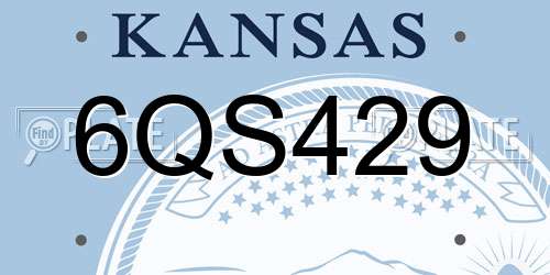 6QS429 Kansas License Plate
