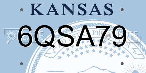 6QSA79 Kansas License Plate