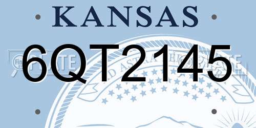 6QT2145 Kansas License Plate