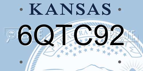 6QTC92 Kansas License Plate