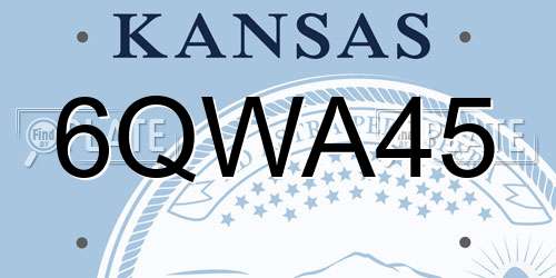 6QWA45 Kansas License Plate