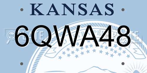 6QWA48 Kansas License Plate