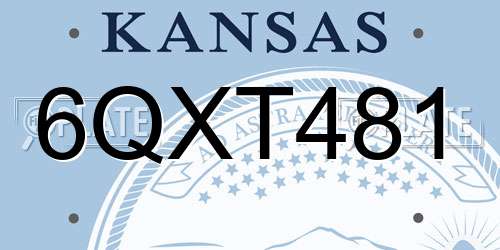 6QXT481 Kansas License Plate