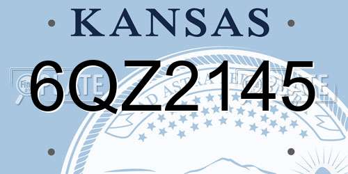 6QZ2145 Kansas License Plate