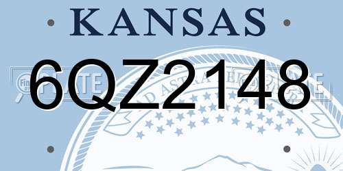 6QZ2148 Kansas License Plate
