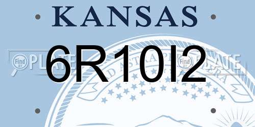 6R10I2 Kansas License Plate