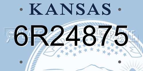 6R24875 Kansas License Plate