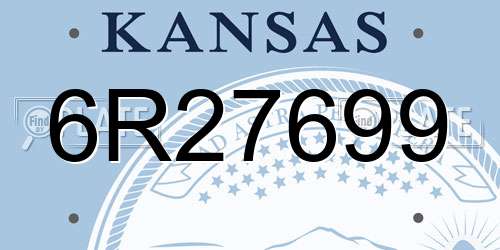 6R27699 Kansas License Plate