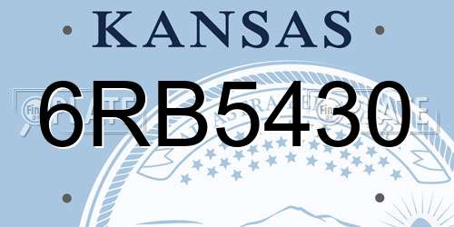 6RB5430 Kansas License Plate
