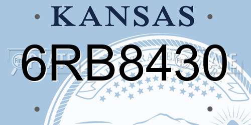 6RB8430 Kansas License Plate