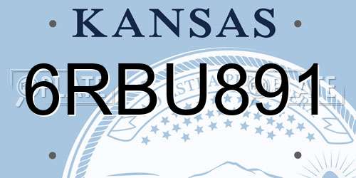 6RBU891 Kansas License Plate