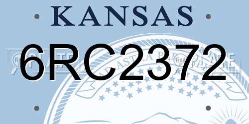 6RC2372 Kansas License Plate
