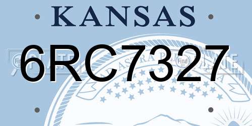 6RC7327 Kansas License Plate